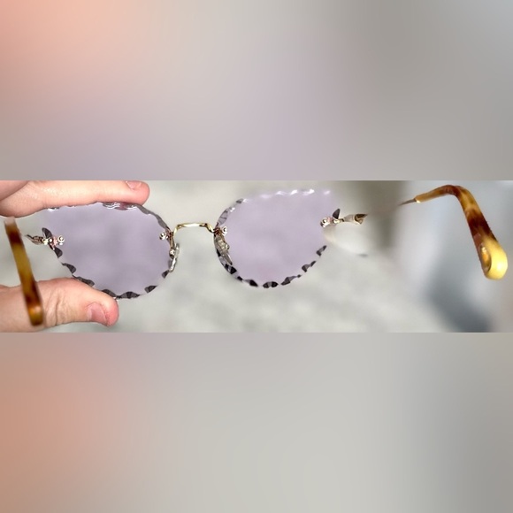 RARE Chloé Scalloped Cat Eye Sunglasses Purple Gradient 60MM NWT Luxe main image 13